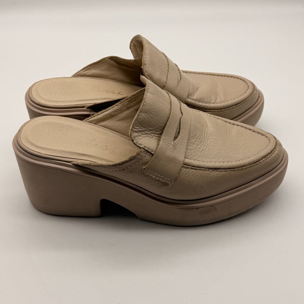 Matisse Kelly Platform Mule Loafer in Oat Leather sz 7.5 - Picture 4 of 12